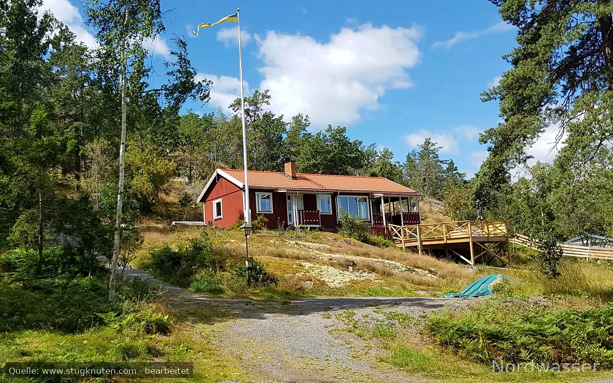 Sthlm Skärgård stuga vid sjö och hav på Muskö.