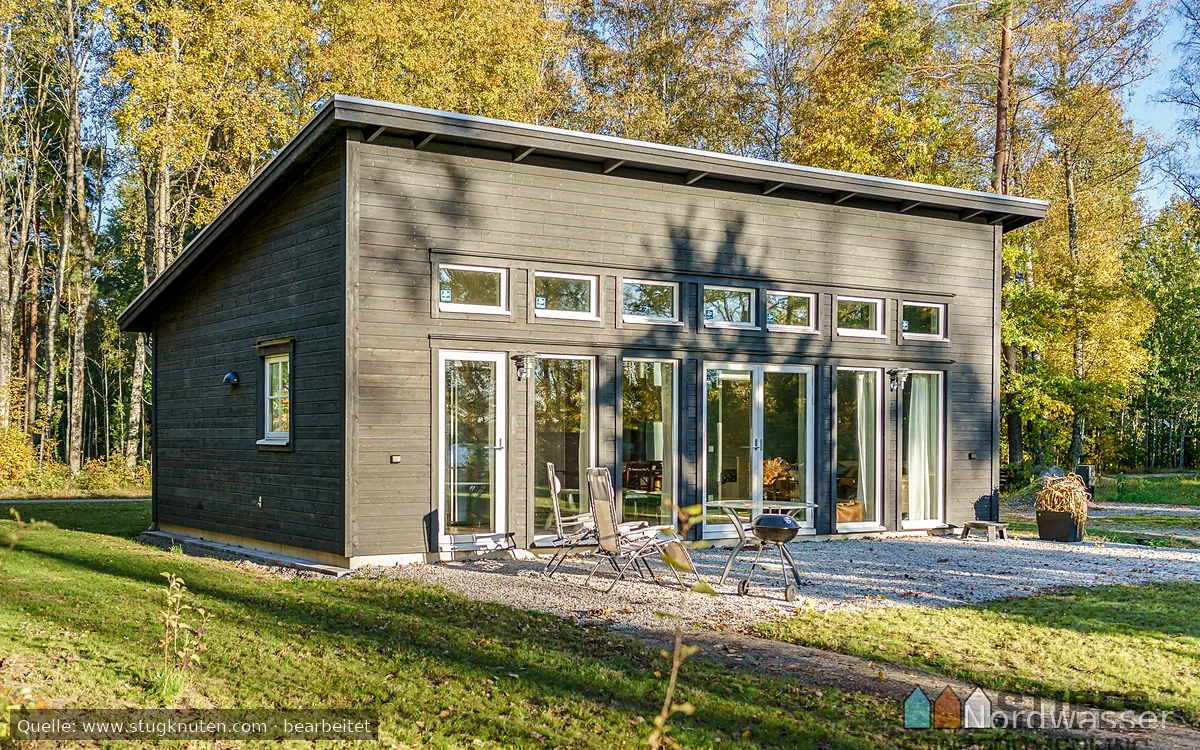 Privat paradis intill sjö.