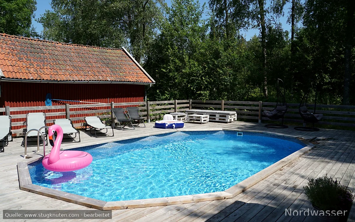 Mysig stuga med uppvärmd pool och bastu