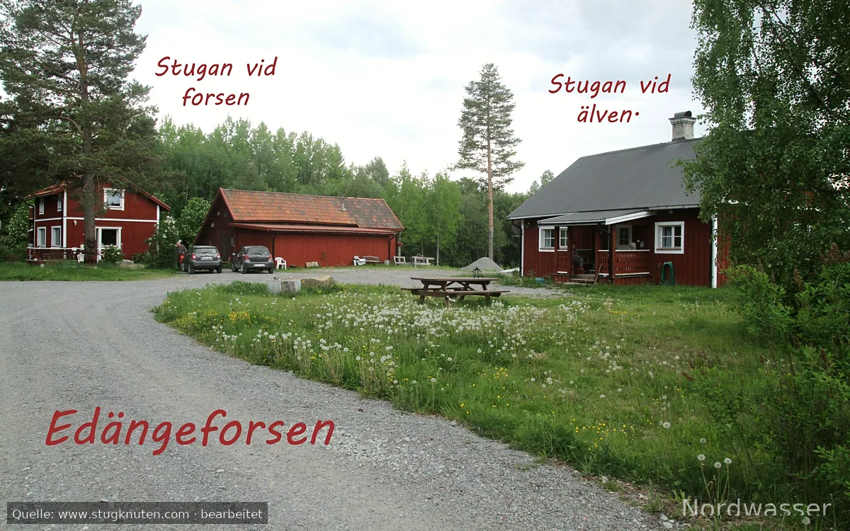 Stuga vid älven nära Järvsö